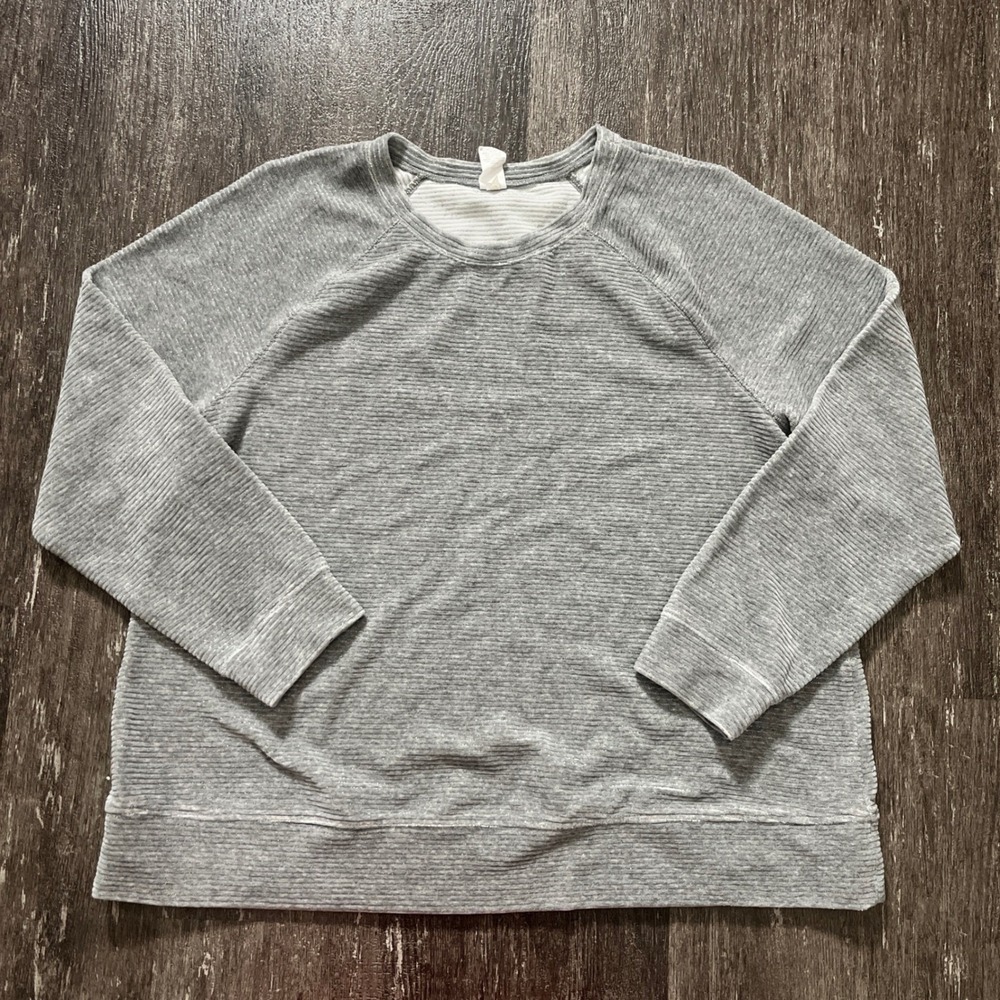 LIVI Lane Bryant Ribbed Sparkle Pullover Sweatshirt Top Gray Size 18 20